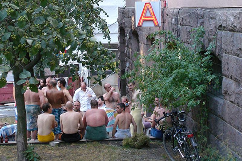 A rustic sauna in a workaday Helsinki neighbor- hood. Photo by Rick Steves